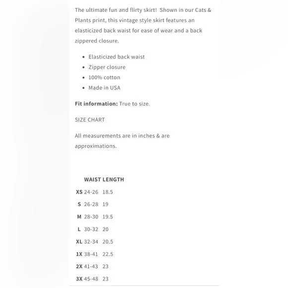 Cats and Plants Skater Skirt by Retrolicious - Picture 3 of 4